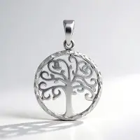 Cavill - Zilveren Hanger Levensboom - 925 Sterling Zilver Gerhodineerd - Filigraan Design - Lichtgewicht & Stijlvol - 25x16.5 mm - Dames Sieraad