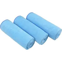 Famanu - Microvezel Sporthanddoeken Sneldrogende en Absorberende Gymhanddoek Workout Zweethanddoeken Voor Sportschool, Yoga, Camping, 3 Stuks 40 cm x 80 cm,Lichtblauw