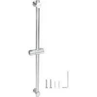 Famanu - 80 cm douchestang met flexibele douchekopbeugel – SUS 304 roestvrij staal – geborstelde afwerking – verstelbare montagevoeten