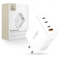 Tech-Protect GaN 4 Poort 200 Watt USB-C Oplader Wit