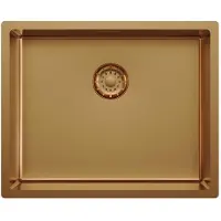 Pure.Sink Comfort PVD Rosé Koper spoelbak 50x40 cm 10mm radius onderbouw, vlakbouw en opbouw PCM5040-62