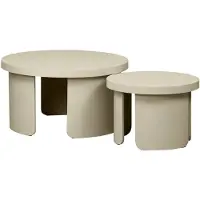Sweeek - Set van 2 ronde nesttafels, salontafel - luma