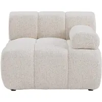 Vente-unique Hoekfauteuil rechts in beige gemêleerde stof FACIVIL
