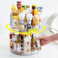 Famanu - Lazy Susan kastorganizer met 2 verdiepingen 23 cm, transparant