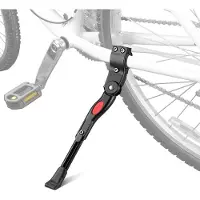 Famanu - Universele aluminium zijstandaard, verstelbaar voor mountainbike en racefiets – Zwart