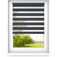 Time4blinds dag en nacht dubbel rolgordijn mini - raamrolgordijn dag en nacht - rolgordijn zonder boren - zonwering - rolgordijnen voor slaapkamers - 900x1400mm – Antraciet – Linkszijdig