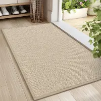 Famanu Binnendeurmat 60 x 90 cm, antislip deurmat, wasbare vuilvangmat, dunne deurmat, absorberend entreekleed, reinigingsmat, entreemat voor gebruik binnenshuis, kaki