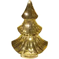 Anna's Collection LED Kerstboompje Glas Amber H24cm Goud goud Glas