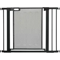 PawHut Hunde Türschutzgitter, Treppengitter, Hundegitter ohne Bohren, 75-103 cm Breite Absperrgitter, Auto-Close, für Kinder, Katzen, Stahl, Schwarz