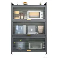 FOXSPORT Keukenkasten - Vrijstaande Keuken Opbergkast - Keukenonderkasten met opklapbare deuren - Dressoir - Kast - Keuken - Huiskamer - 60x32x112cm