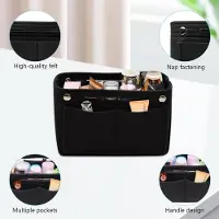 Famanu – Vilt tasorganizer - 24 x 15 x 8 cm - binnenvakken voor shopper - handtas - tas insert organizer - handtas met meerdere vakken - organizer voor cosmetica