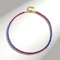 Cavill - Zilveren Halsketting 925 Sterling Verguld - 52,05 ct Robijn & Tanzaniet - Fancy Facet Edelsteen - Verstelbaar 45-50 cm - Luxe Dames Sieraad