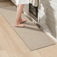 Famanu – Keukenmat - Keukentapijten Anti slip - Keukenloper Wasbaar - Comfortabele Keukenmat Absorberend - Keukenmat voor Keuken - Woonkamer - Kantoor - Grijs