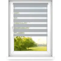 Time4blinds dag en nacht dubbel rolgordijn mini - raamrolgordijn dag en nacht - rolgordijn zonder boren - zonwering - rolgordijnen voor slaapkamers - 600x2500 - Grijs - Links