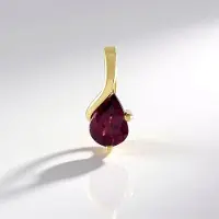 Cavill - Zilveren Hanger 925 Sterling Zilver Verguld - Naktamunda Rhodoliet Granaat 0,656 ct Druppelgeslepen - Luxe Moderne Dames Hanger