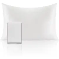 Famanu - Kussensloop van natuurlijke zijde, hypoallergeen, 22 momme, 100% zijde, 600 draden, met verborgen ritssluiting (wit, 40 x 60 cm)