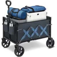 Famanu - Kleine opvouwbare bolderkar 70 l, 80 kg, met verstelbare handgreep en rem