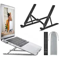 Famanu – Laptopstandaard - draagbaar - opvouwbaar - in hoogte verstelbaar - compatibel met 10-15,6 inch tablet (zwart)