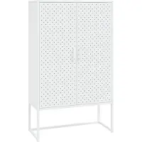vidaXL Hoge kast 80x35x135 cm staal wit