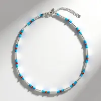 Cavill - 925 Sterling Zilveren Halsketting - 50,75 ct Witte Kwarts, Oranje Stekeloesters & Turkoois - Elegante Luxe Kralen Ketting - Unieke Accessoire