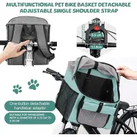 Famanu – Opvouwbare hondenfietsmand voorop, waterdichte stuurmand voor kleine huisdieren, ideaal voor fietsen, winkelen en outdoor, blauw