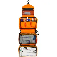 Famanu - Ophangbare toilettas waterdicht, reiswaszak voor mannen & vrouwen met 4 compartimenten, opvouwbare compacte maat, super duurzaam materiaal, M