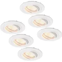 LEDVION - 6X LED Inbouwspot Tokyo - Wit - Dimbaar - 3W - 2700K - Ø92 mm