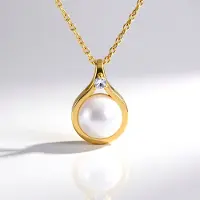 Cavill - 925 Sterling Zilver Verguld Halsketting - 2,25 ct Witte Maansteen Rond Cabochon & Tanzaniet 0,036 ct - Elegante Sieraden