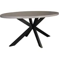 Lizzely Garden & Living Eettafel ovaal melamine 160cm Tommy grijs ovale tafel