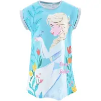 Disney Frozen Nachthemd - Korte Mouw - Katoen - Grijs/Blauw - Maat 104 - 4 Jaar
