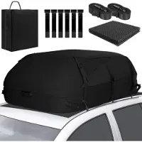 Famanu - Autodaktas, 550 l, waterdichte dakkoffer voor auto's, 6 stevige riemen, antislipmat en opbergtas (zwart)