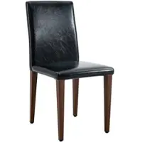 OKWISH Eetkamerstoel Set Van 2 90 Cm - Ergonomische Rugleuning En Onderhoudsvriendelijk - Voor Eetkamer Woonkamer - Metaal Pu Leer - Zwart