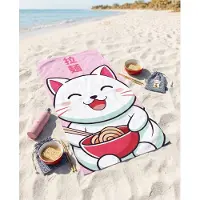 Kawaii Cat strandlaken 70 x 140 cm polyester