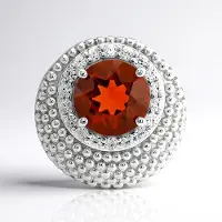 Cavill - Zilveren hanger - 925 Sterling zilver gerhodineerd - Madeira citrien 1,216 ct rond - 18 Tanzania zirkonia 0,199 ct - Elegant & sprankelend
