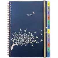 Famanu – Agenda 2026 A5 weekplanner spiraalbinding maandtabbladen notitie contact jan-dec