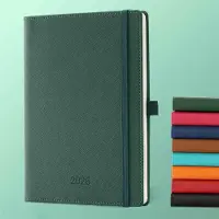 Famanu – Weekagenda 2026 A5 21,9 x 16,4 cm met 12 maanden kunstleer kaft in groen voor zakelijk gebruik