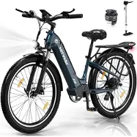 Hitway Elektrische Fiets BK16 - Trendy 26*3.0 Inch City Commuter EBike met Afneembare 48V 18Ah Lithium Batterij - Mountain E-Bike met 250W Motor - 7 Versnellingen - IP54 Waterdicht
