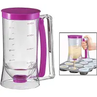 Famanu - Pannenkoekendeegdispenser 900 ml, praktische beslagdispenser voor muffins, donuts en pannenkoeken, ideaal voor kleine bakporties