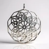 Cavill - 925 Sterling Zilver Geplatineerde Hanger - Geometrische Filigrain Bloemblaadjes - Elegant 33x29 mm - Dames Sieraden