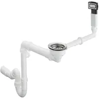 Hansgrohe - Afvoer- en overloopgarnituur voor enkele spoelbak graniet, chroom 43927000