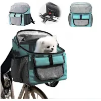 Famanu – 2-in-1 hondenfietsmand en rugzak, opvouwbaar met stuuradapter, tot 5 kg, blauw