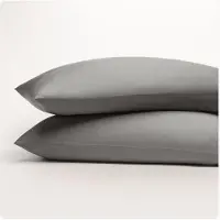 Famanu - Satijnen kussenslopen 70x90 cm donkergrijs, 100% biologisch katoen, Fairtrade/Oeko-Tex, ritssluiting ademend