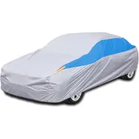 Famanu Autohoes voor buiten, waterdicht, uv-bescherming, ademend, stofdicht, regen, sneeuw, buitenlucht (zilver, 510x195x175 cm).