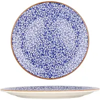 BY BONE Dinerbord - Edera Cobalt - Porselein - 25 cm - set van 6