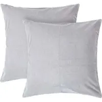 Homescapes fluwelen kussenhoes set van 2 in grijs, 40 x 40 cm