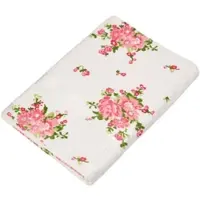 Homescapes badstof badhanddoek crème vintage bloemen perzik