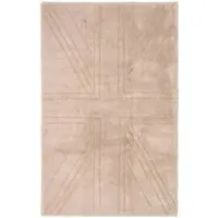 Homescapes 100% katoenen vloerkleed Union Jack effen reliëf mat beige, 90x150 cm
