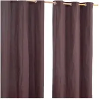 Homescapes gordijnen effen chocolade set van 2 182 x 137 cm