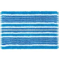 Homescapes badmat blauw, zwart, witte strepen 40 x 60 cm 100% katoen