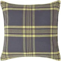 Homescapes Geelgrijze tartan katoenen kussenhoes 60 x 60 cm